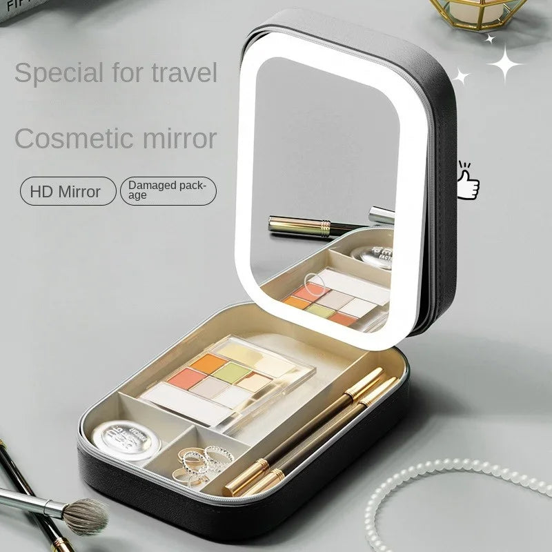 Travel Makeup Bag With Led Mirror