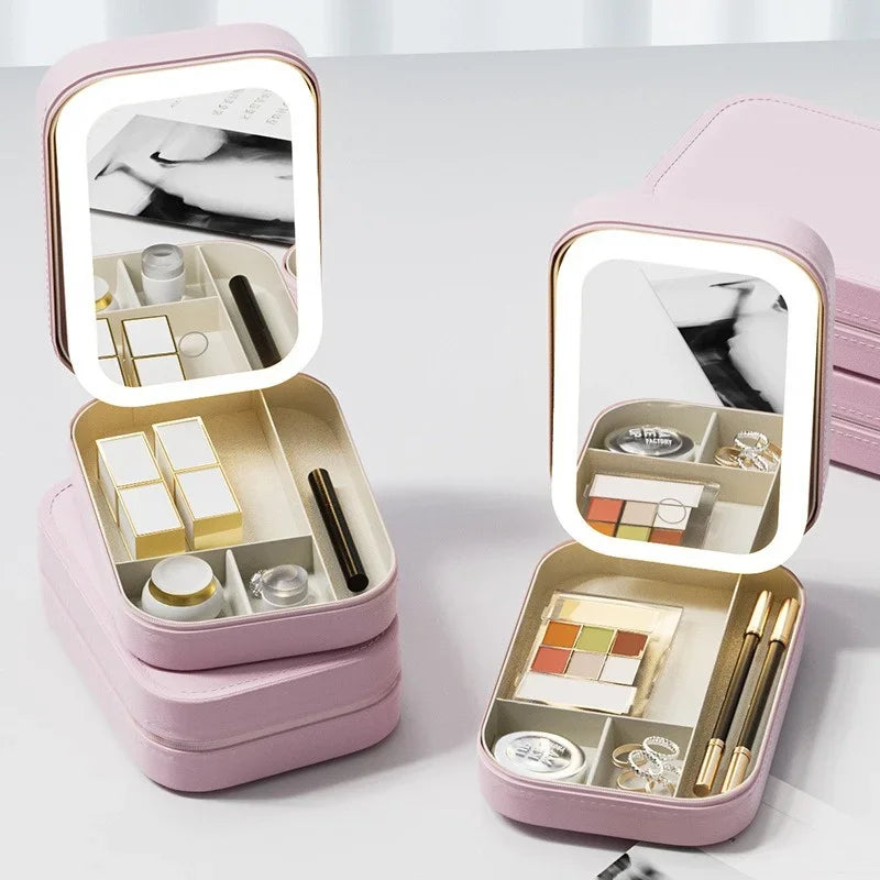 Travel Makeup Bag With Led Mirror