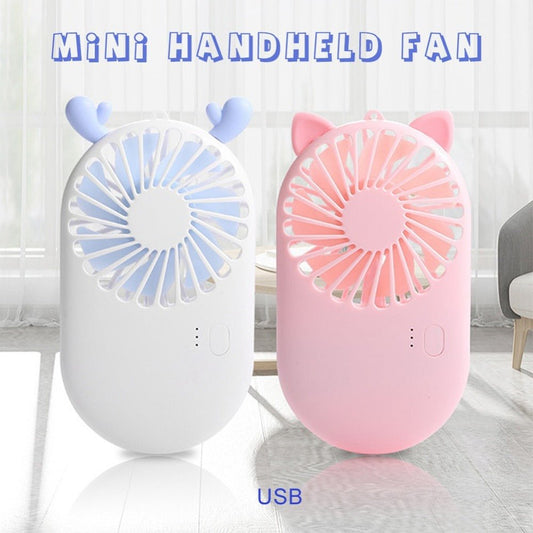 Summer 1pc Cute Portable Mini Fan Handheld USB Chargeable Desktop Fans 3 Mode Adjustable Summer Cooler For Outdoor Travel Office